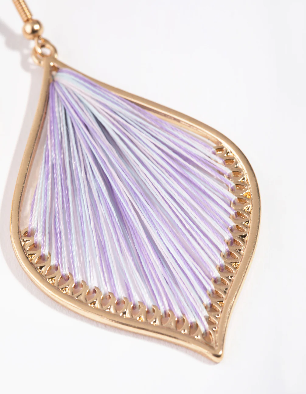Gold Harp Drop Earrings - Image 2