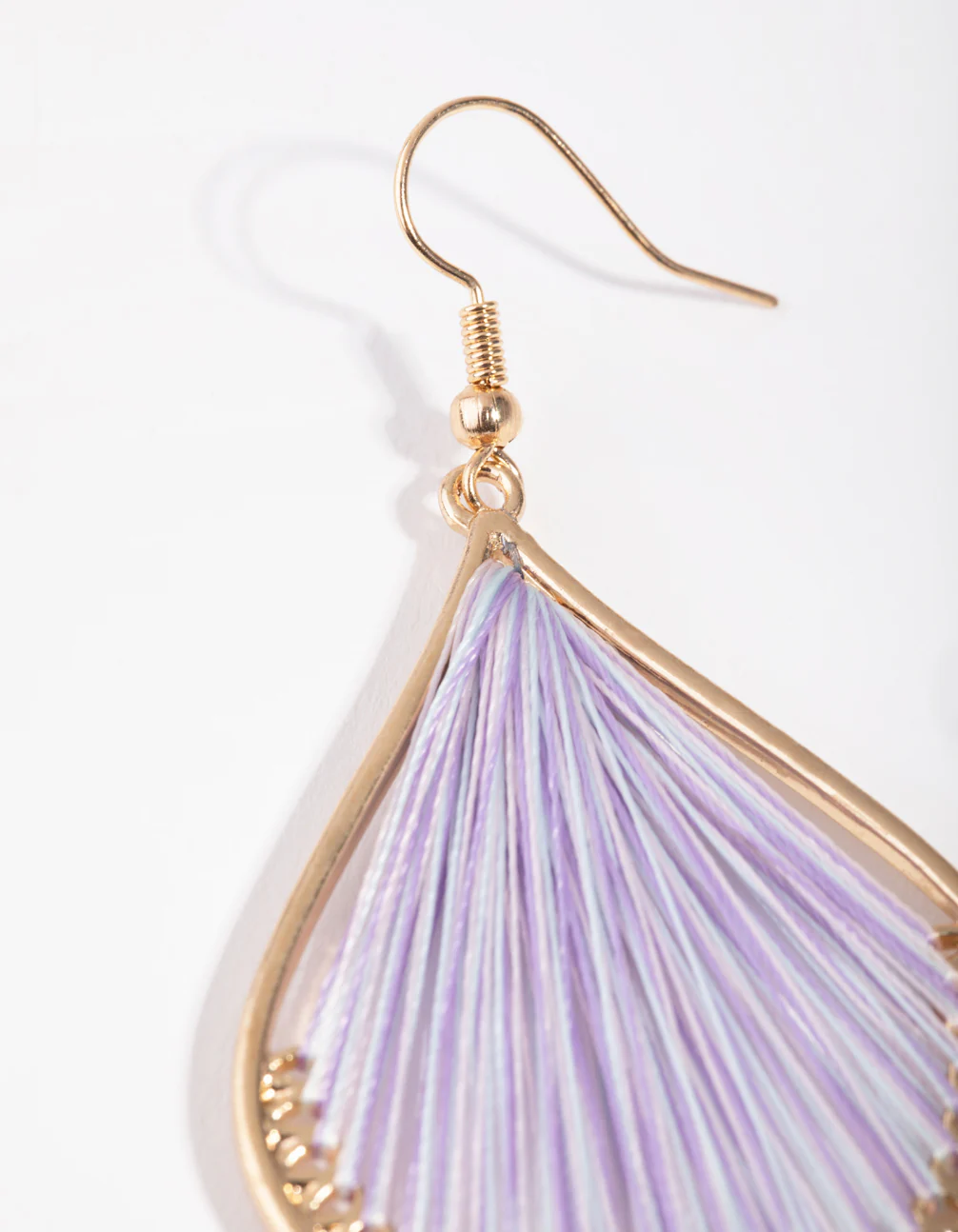 Gold Harp Drop Earrings - Image 3