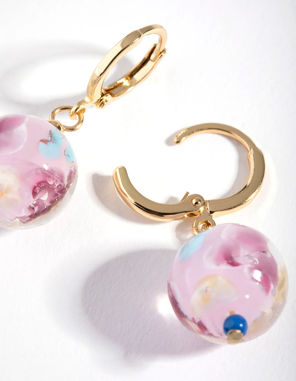 Gold Painted Bead Drop Earrings - Image 3