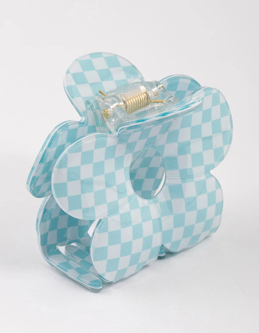 Acrylic Blue Cut Out Flower Claw Clip - Image 2