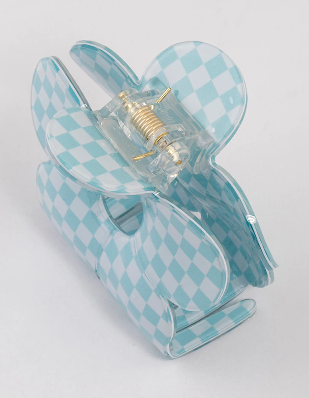 Acrylic Blue Cut Out Flower Claw Clip - Image 3