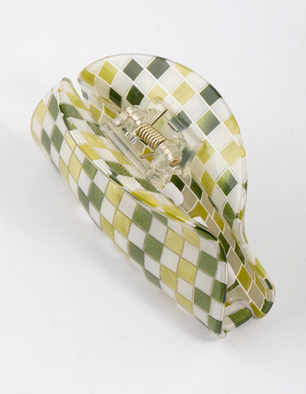Acrylic Dome Checkered Claw Clip - Image 3