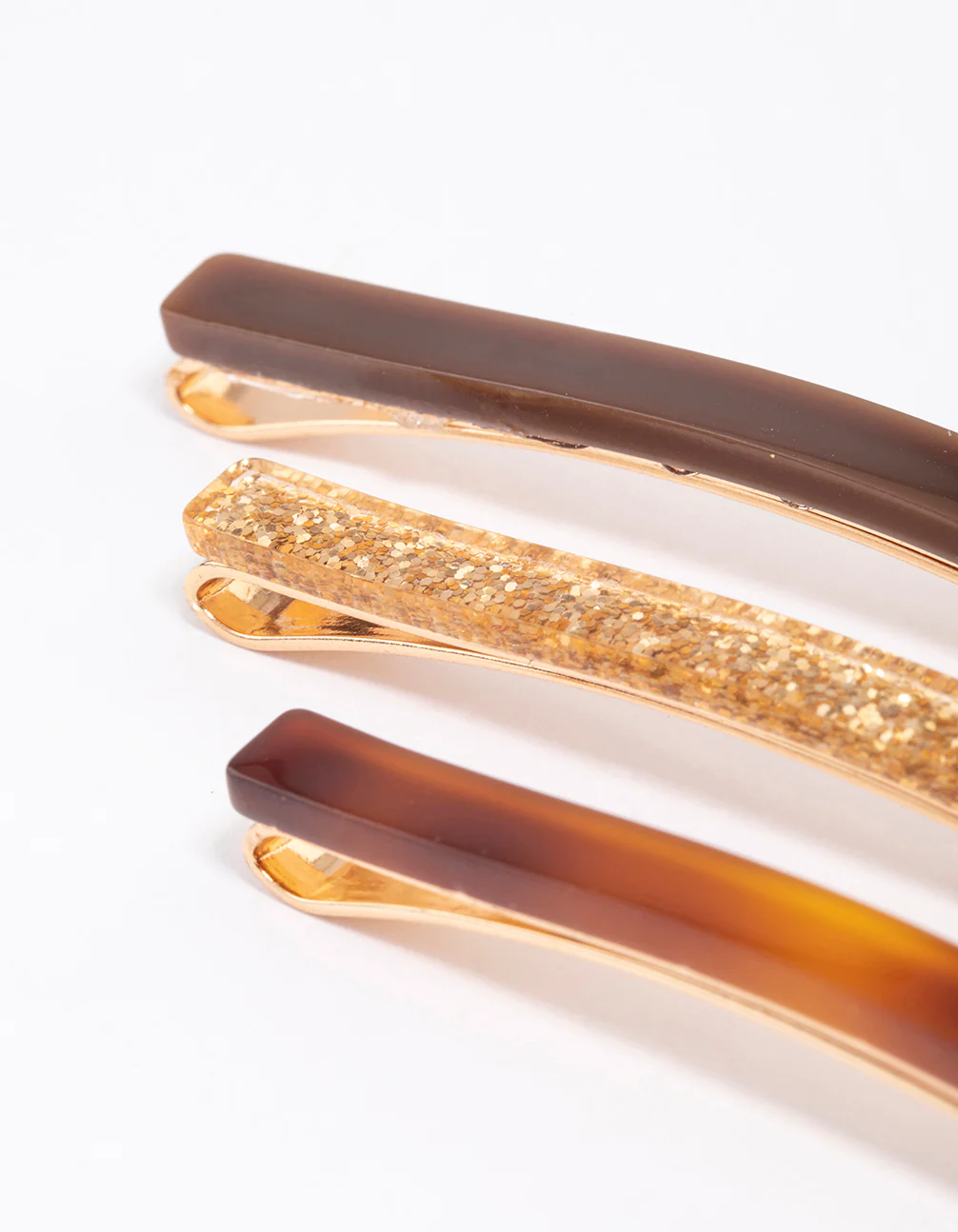 Acrylic Brown Slide Claw Clip Pack - Image 3