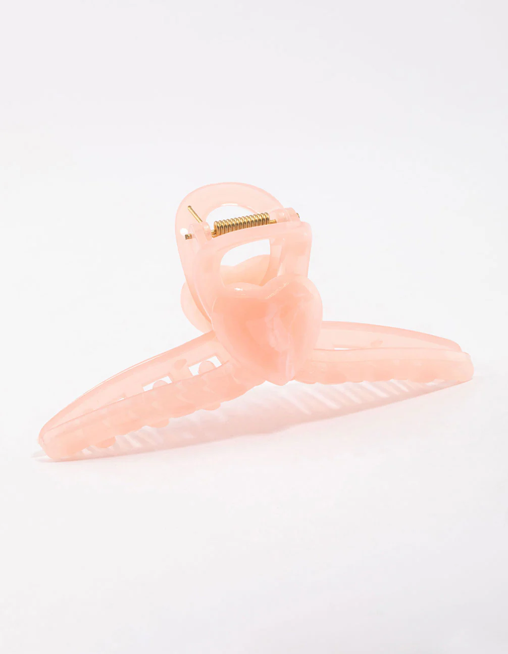 Pink Acrylic Large Heart Hoop Hair Claw Clip - Image 2