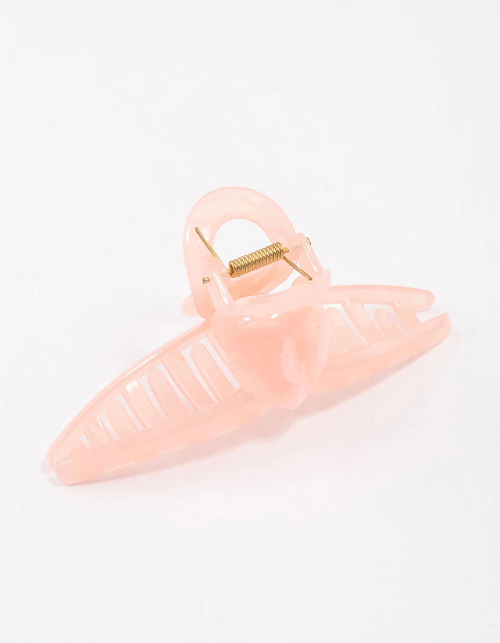 Pink Acrylic Large Heart Hoop Hair Claw Clip - Image 3