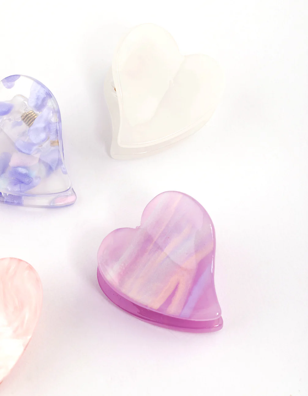 Acrylic Mini Hearts Claw Clip 4-Pack - Image 3