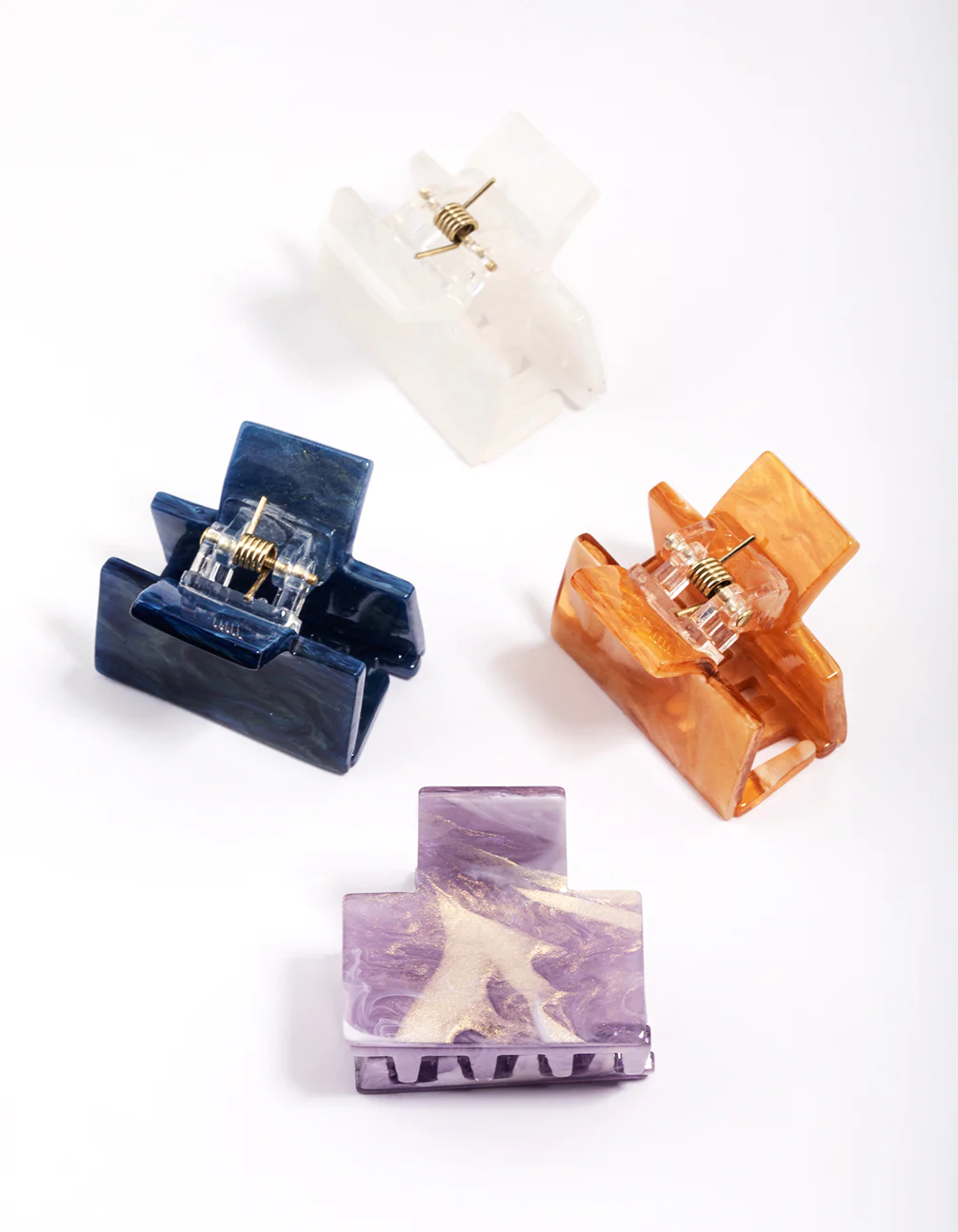 Acrylic Mini Rectangle Claw Clip 4-Pack - Image 2