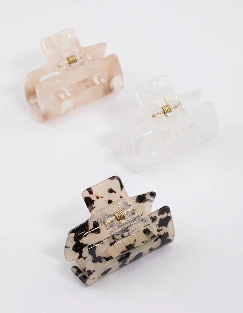 Acrylic Natural Mini Rectangle Claw Clip Pack - Image 2