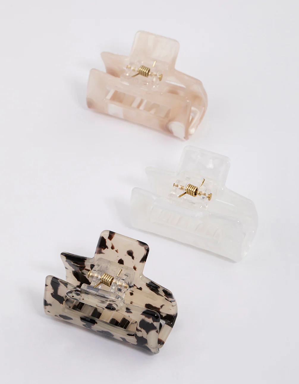 Acrylic Natural Mini Rectangle Claw Clip Pack - Image 3