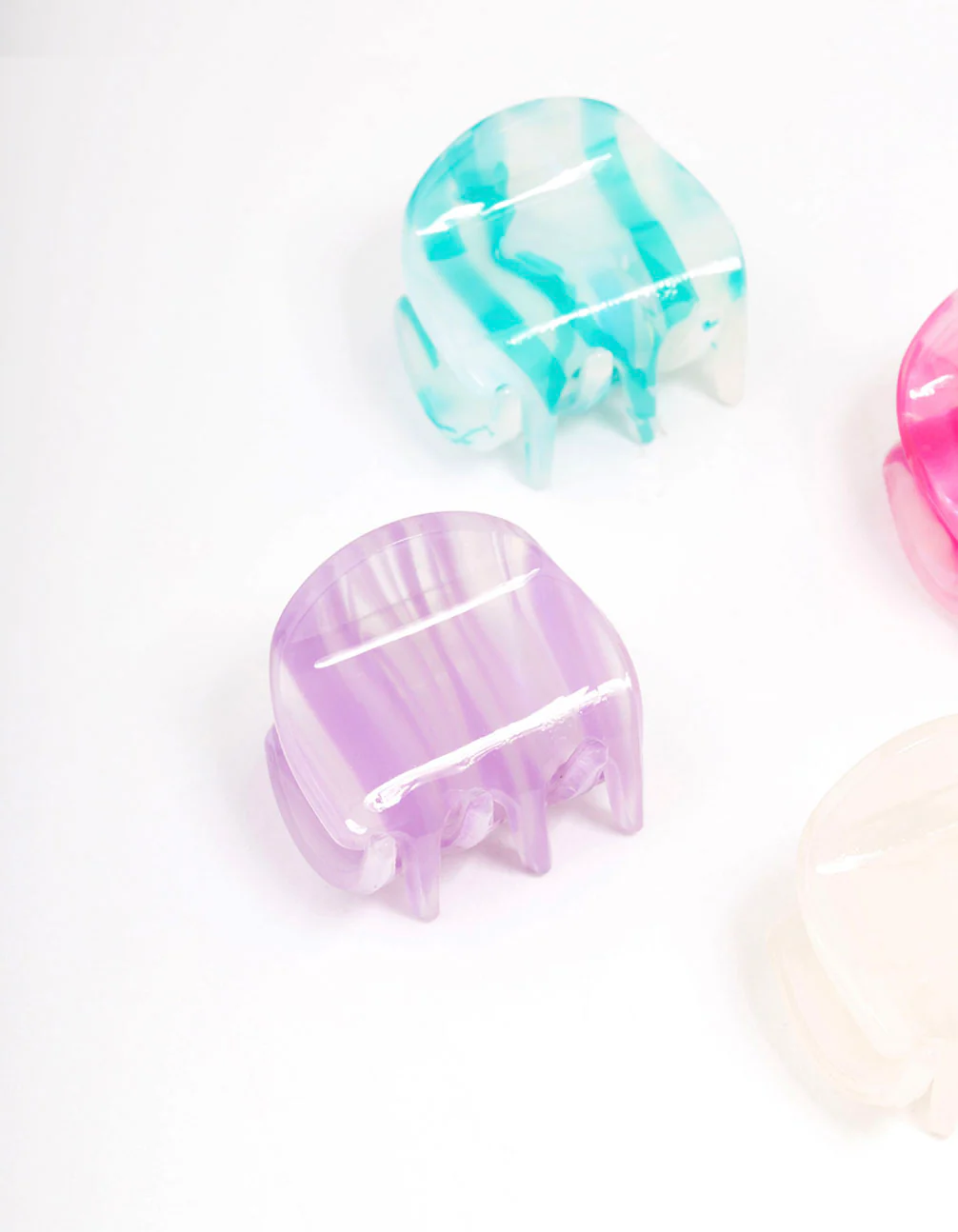 Acrylic Mixed Moon Pendant Dome Claw Clip 4-Pack - Image 2