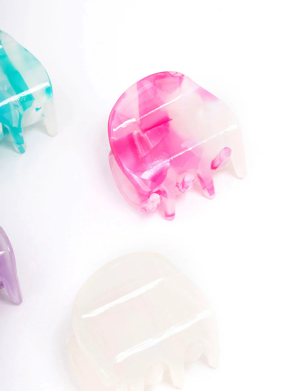 Acrylic Mixed Moon Pendant Dome Claw Clip 4-Pack - Image 3