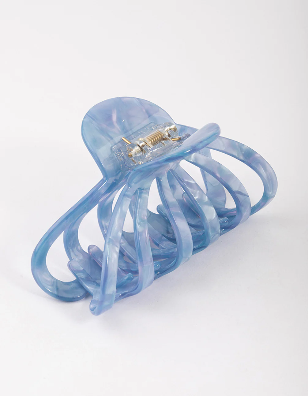 Blue Acrylic Round Cut Out Claw Clip - Image 2