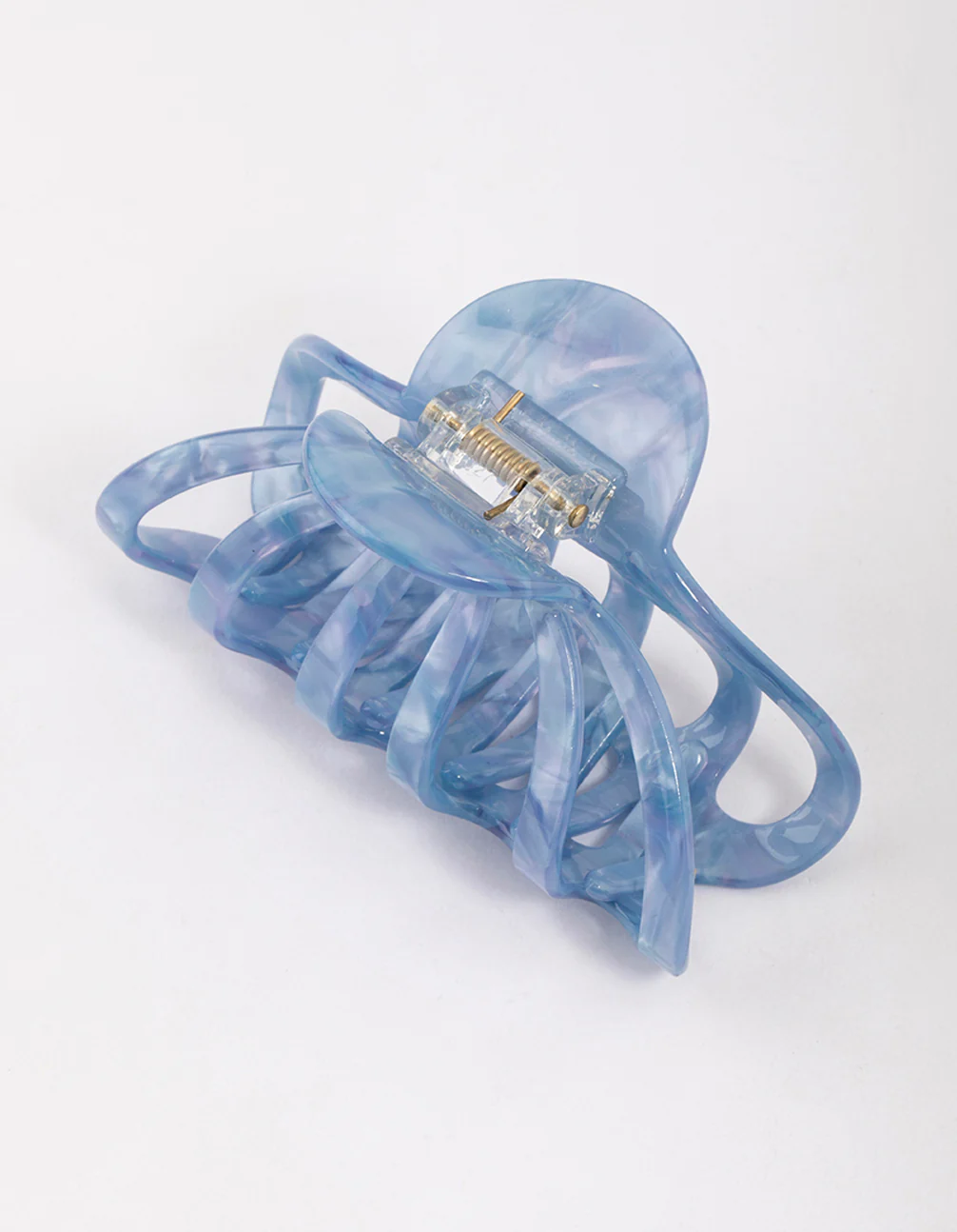 Blue Acrylic Round Cut Out Claw Clip - Image 3