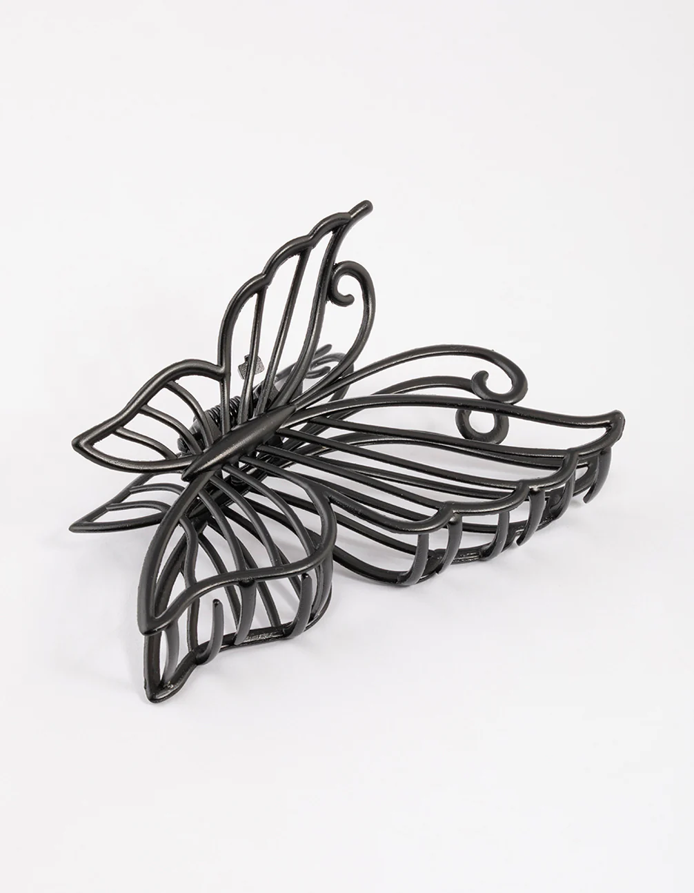 Coated Black Detail Butterfly Claw Clip
