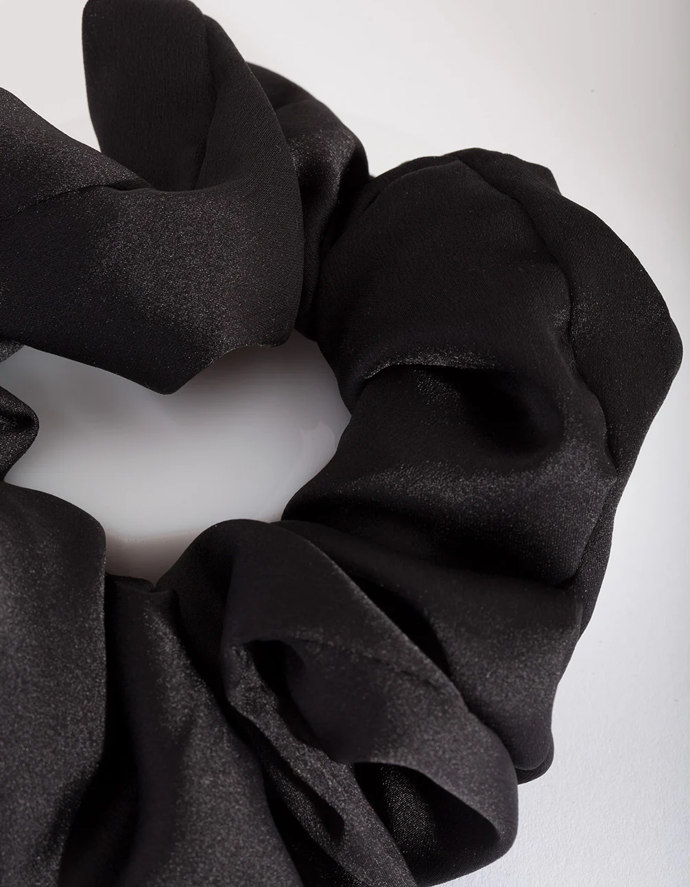 Black Satin Oversized Scrunchie - Image 2