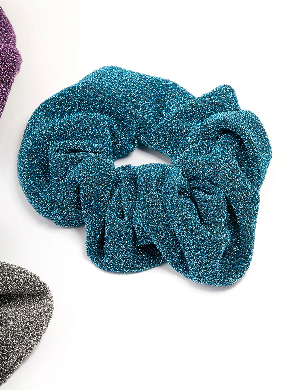 Fabric Glitter Hair Scrunchie 3-Pack - Image 3
