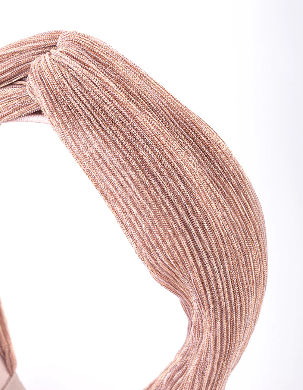 Blush Fabric Metallic Twist Headband - Image 2