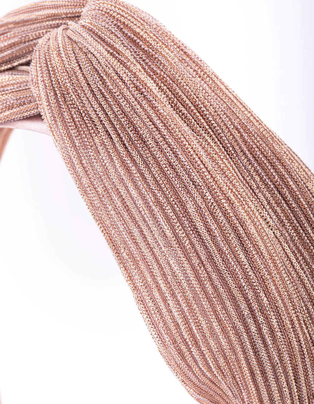 Blush Fabric Metallic Twist Headband - Image 3