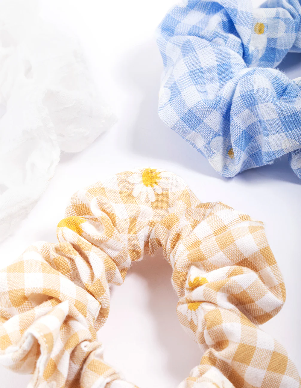 Fabric Mixed Checkered Pattern Scrunchie Pack - Image 2