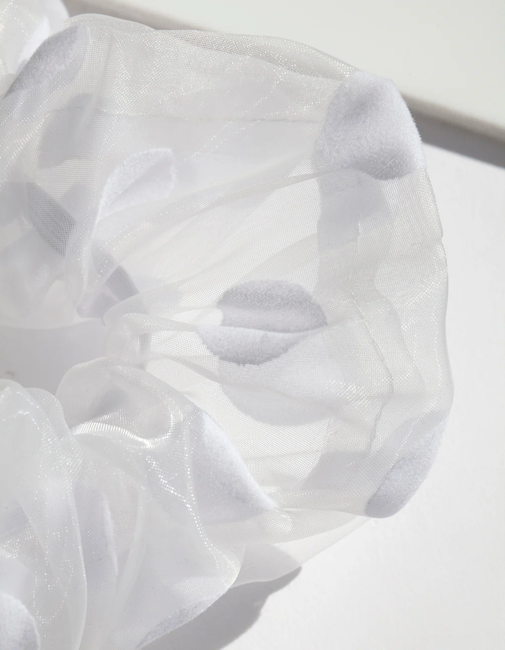 White Polka Dot Organza Scrunchie - Image 2