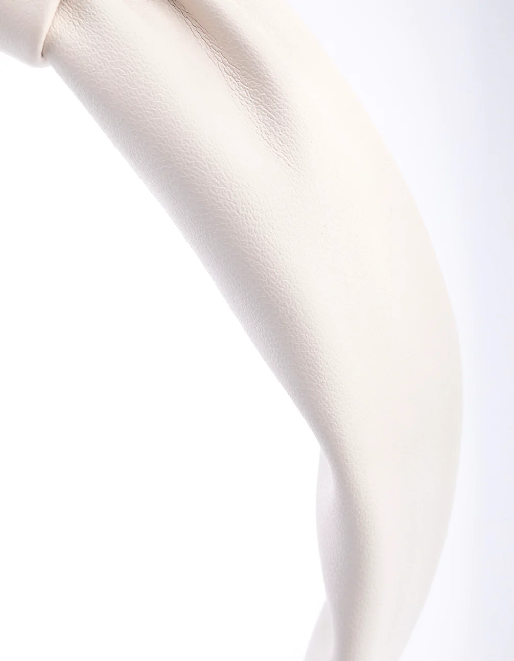 Cream Fabric Faux Leather Large Knot Headband - Image 3