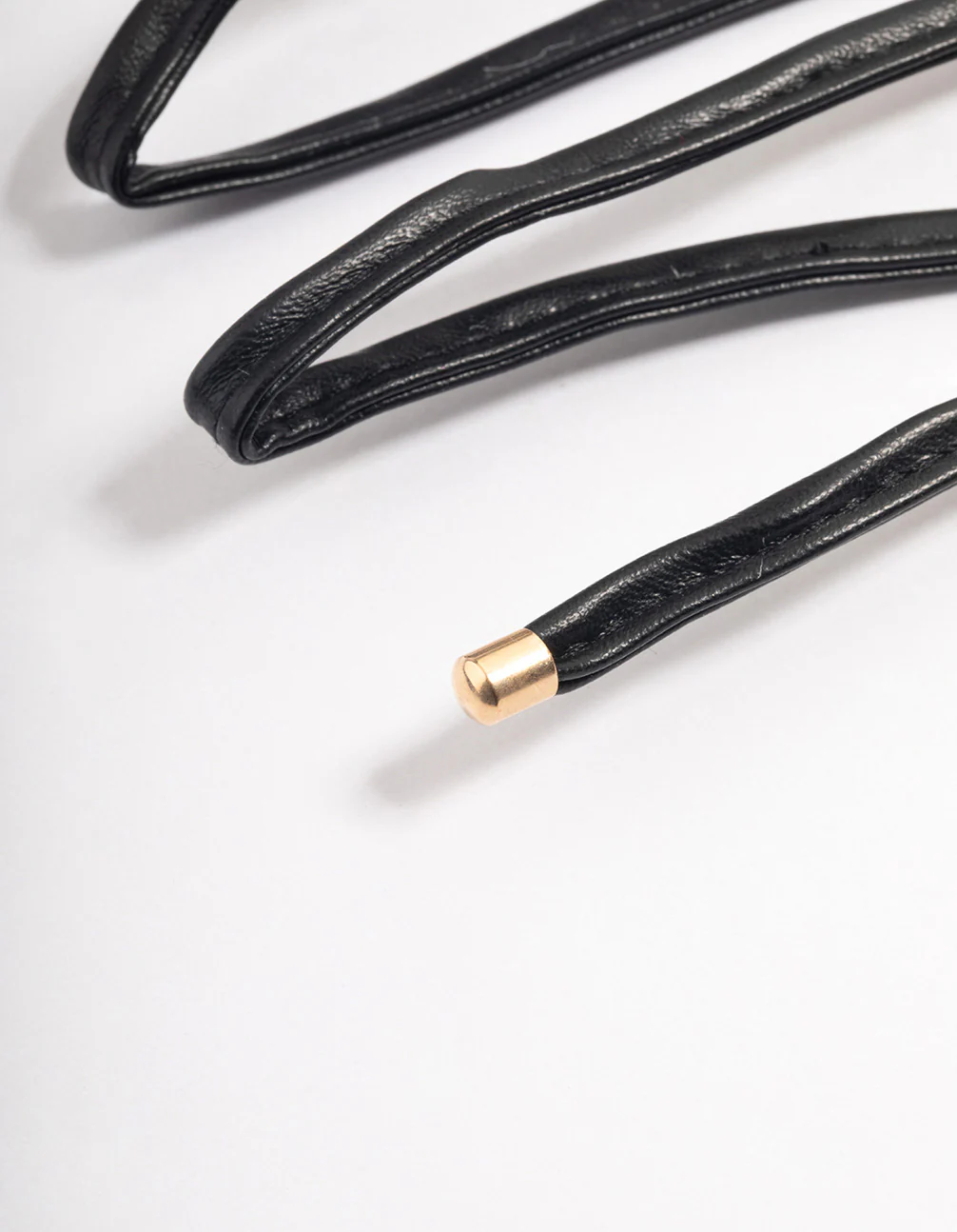 Black Faux Leather Wrap Ponytail Clip - Image 2