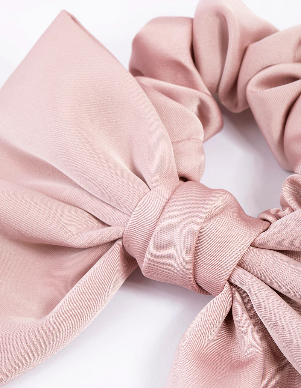 Fabric Relaxed Medium Satin Bow Scrunchie - Image 3
