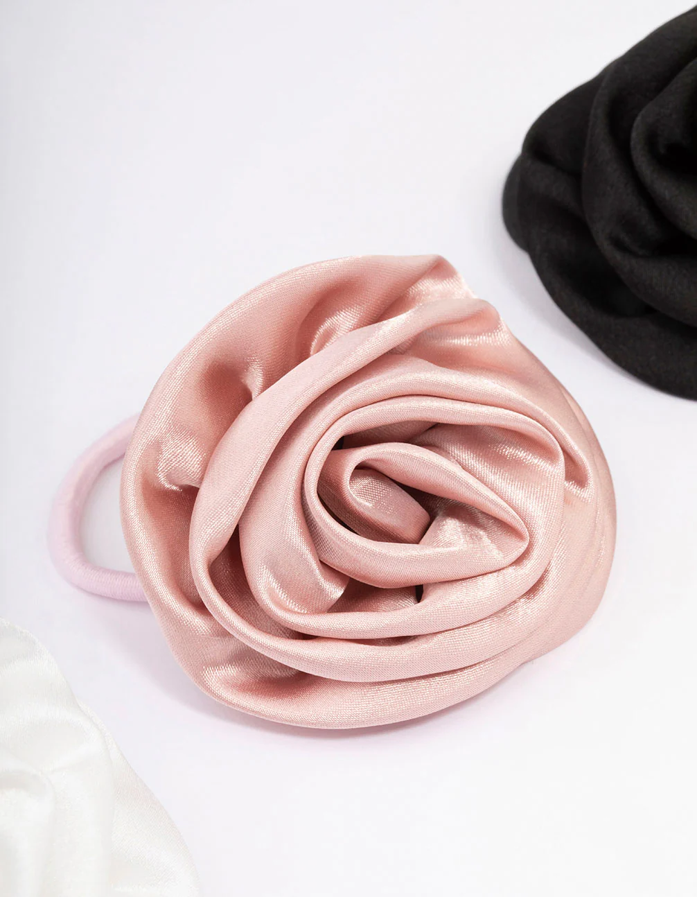 Fabric Rose Hair Tie 3-Pack - Image 2