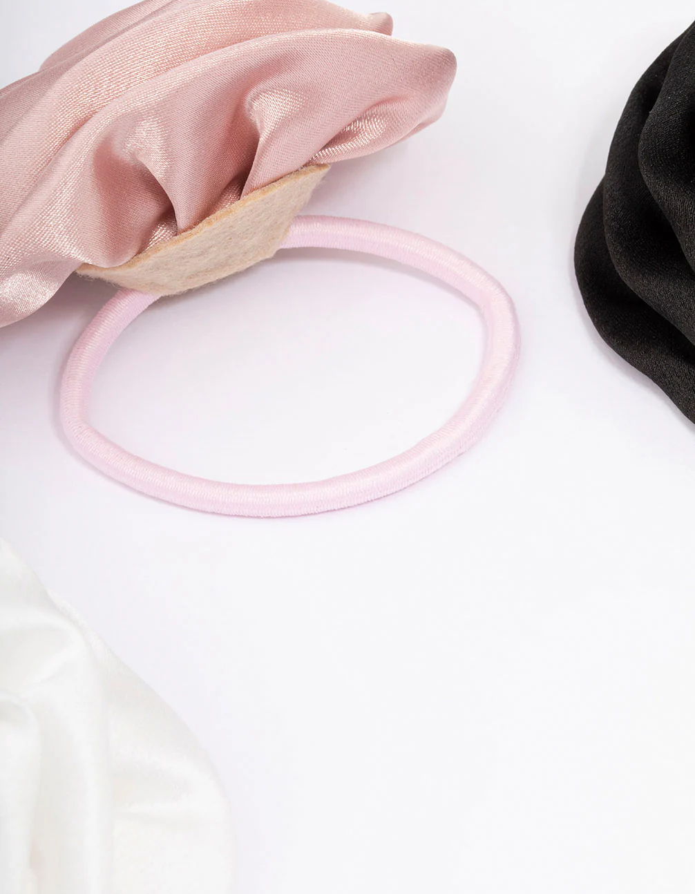 Fabric Rose Hair Tie 3-Pack - Image 3
