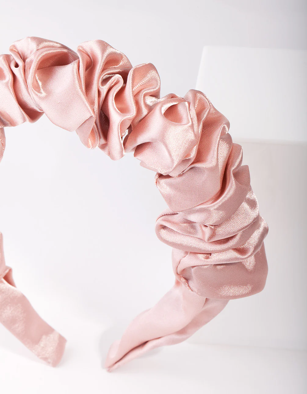 Pink Satin Scrunch Headband - Image 2