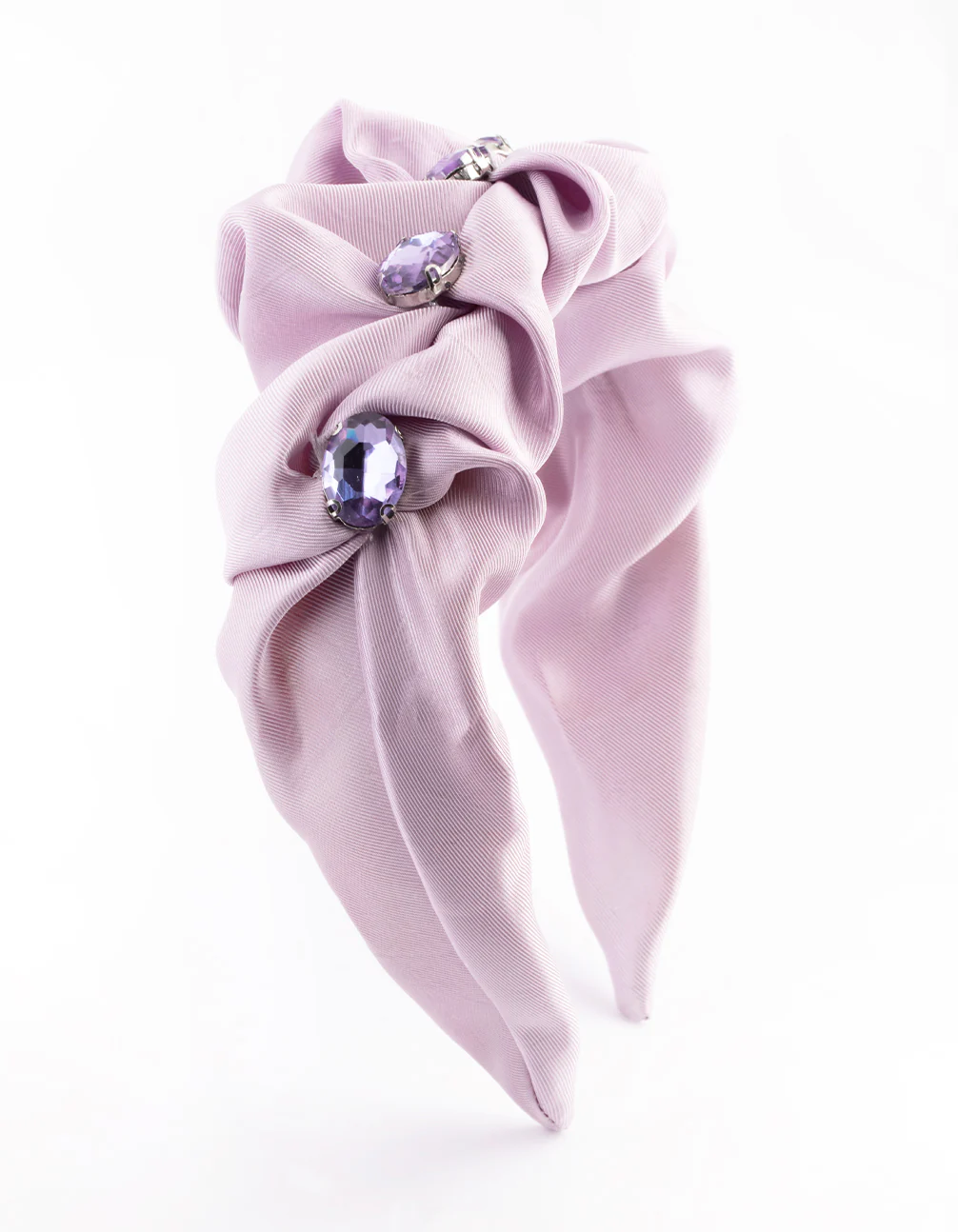 Fabric Scrunch Detail Diamante Headband - Image 4