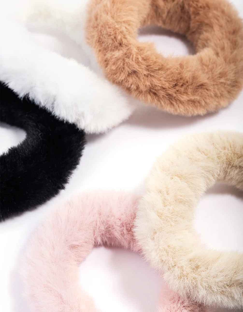 Fabric Soft Fluffy Large Scrunchies 5-Pack - Image 2