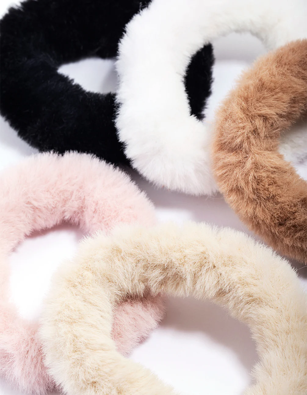 Fabric Soft Fluffy Large Scrunchies 5-Pack - Image 3