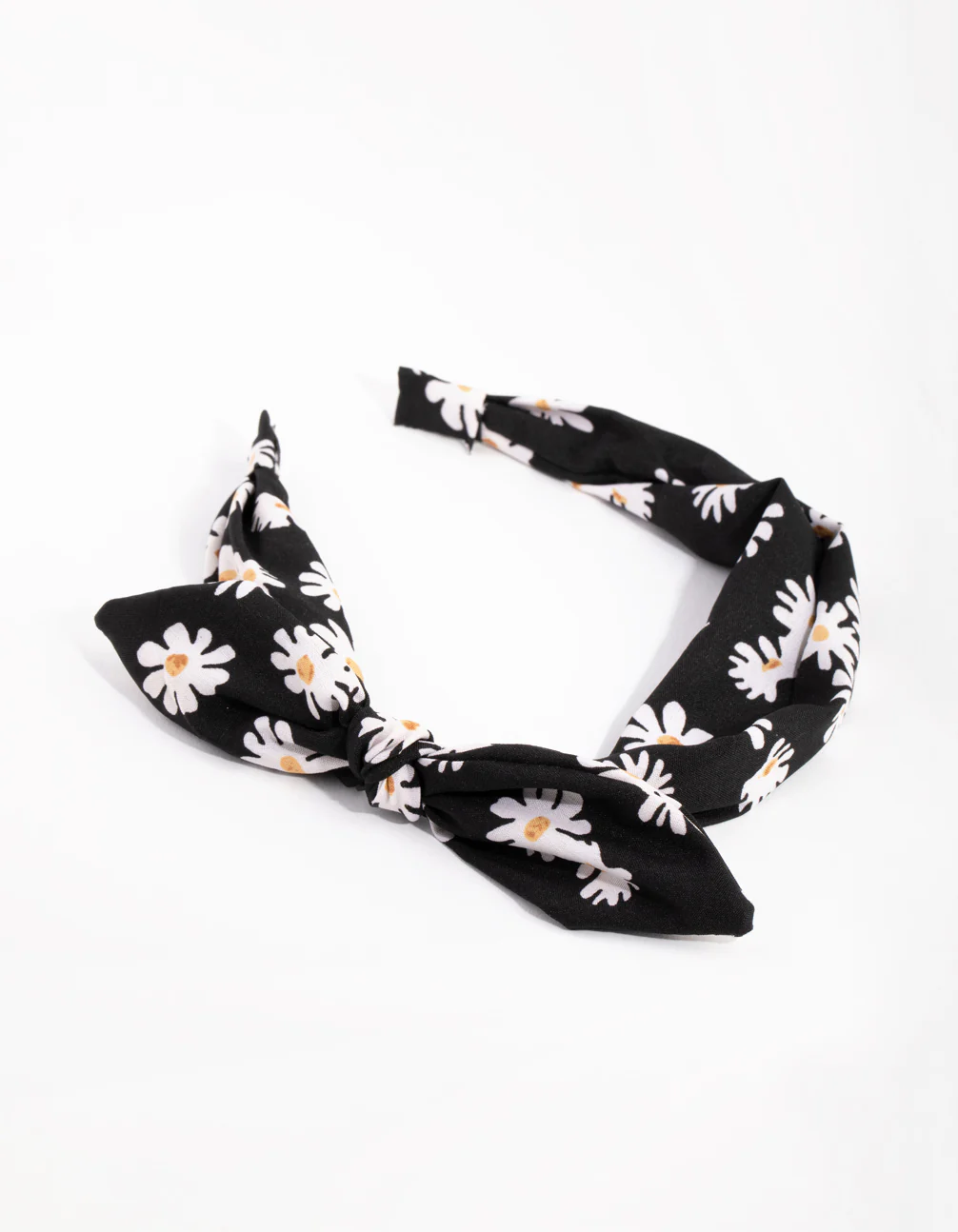 Fabric Spot Daisy Bow Headband - Image 3
