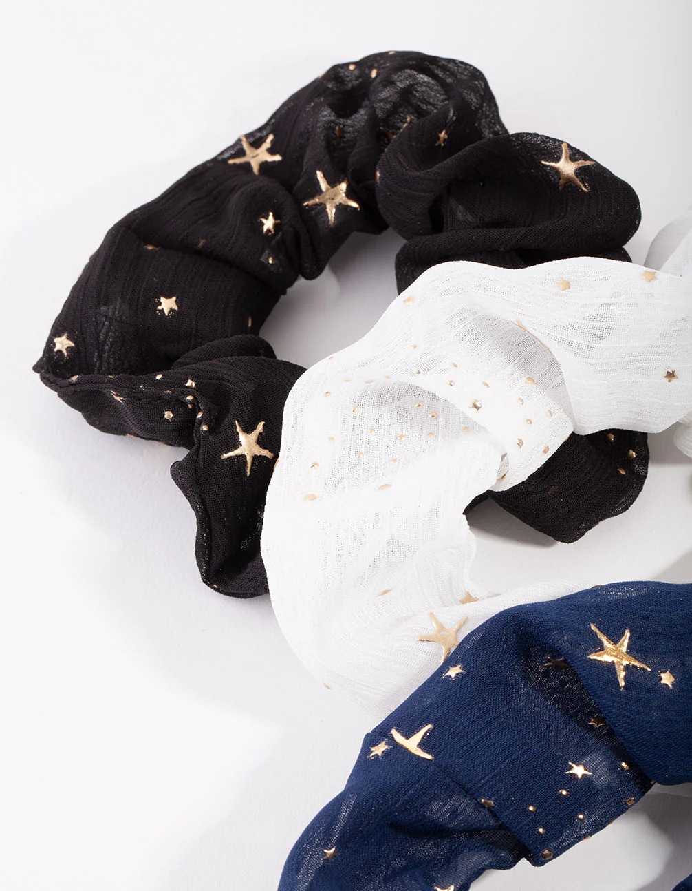 Fabric Star Detail Pack Scrunchies - Image 2