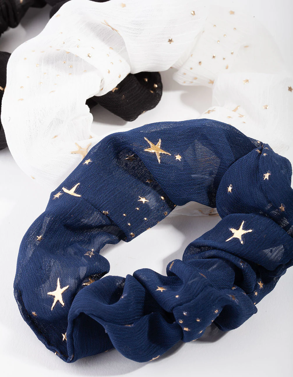Fabric Star Detail Pack Scrunchies - Image 3