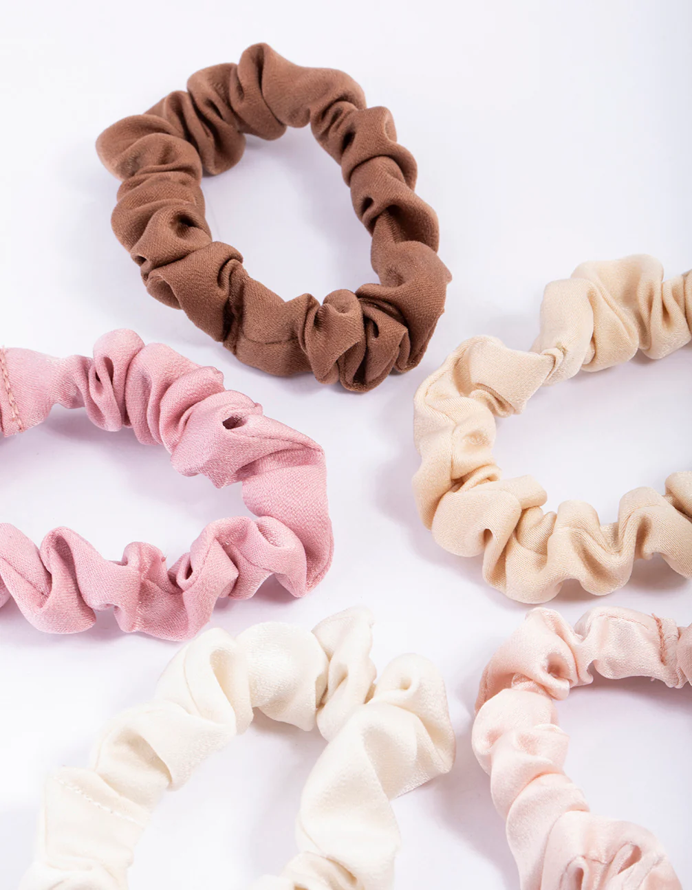 Fabric Thin Satin Scrunchie 5-Pack - Image 2