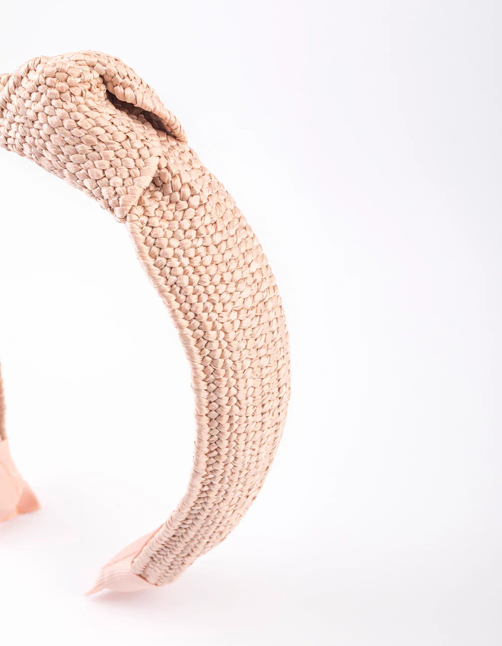 Blush Fabric Woven Knot Headband - Image 2