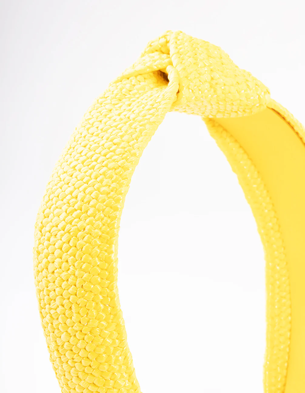 Yellow Fabric Woven Knot Headband - Image 2