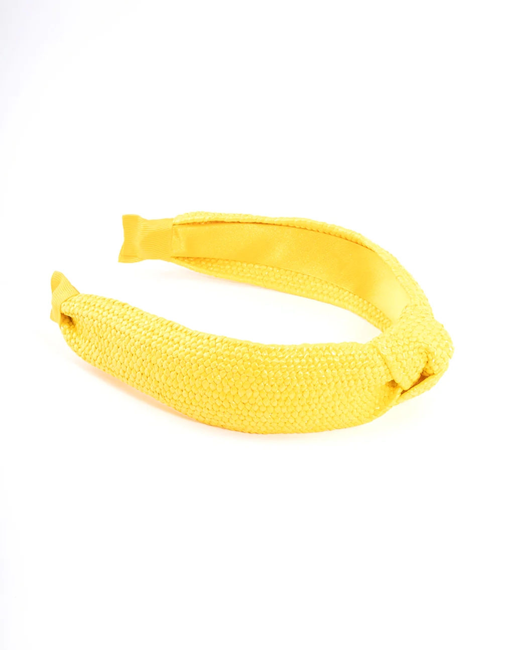 Yellow Fabric Woven Knot Headband - Image 3