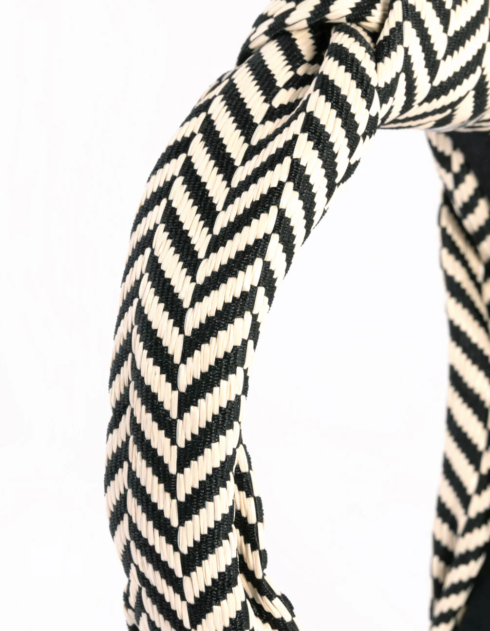Black & White Fabric Woven Print Fabric Headband - Image 4
