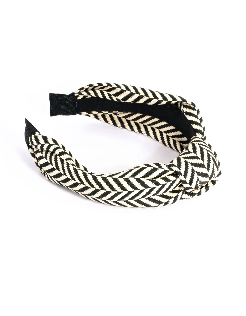 Black & White Fabric Woven Print Fabric Headband - Image 5