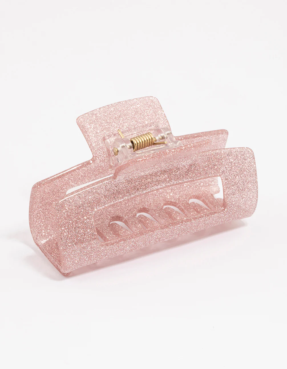 Plastic Pink Glitter Claw Clip - Image 2
