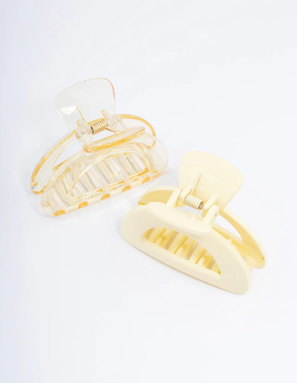 Plastic Yellow Half Moon Claw Clip Pack - Image 2