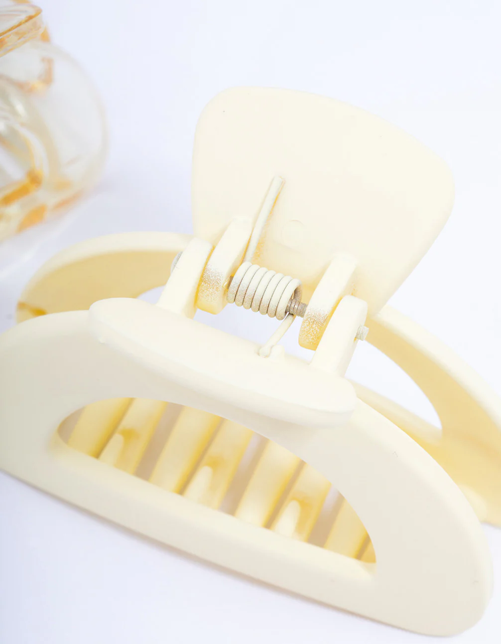 Plastic Yellow Half Moon Claw Clip Pack - Image 3