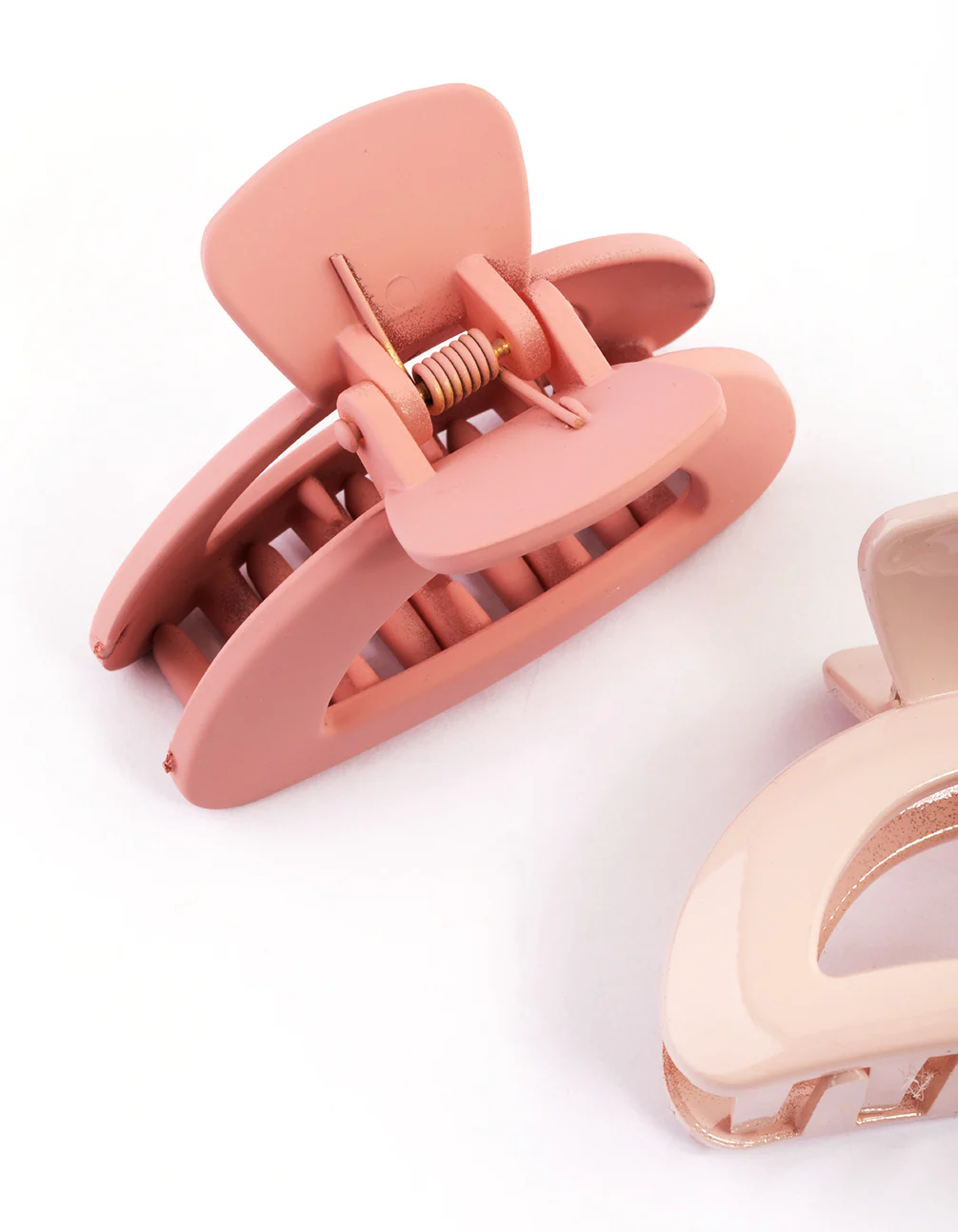 Plastic Blush Half Moon Claw Clip Pack - Image 2