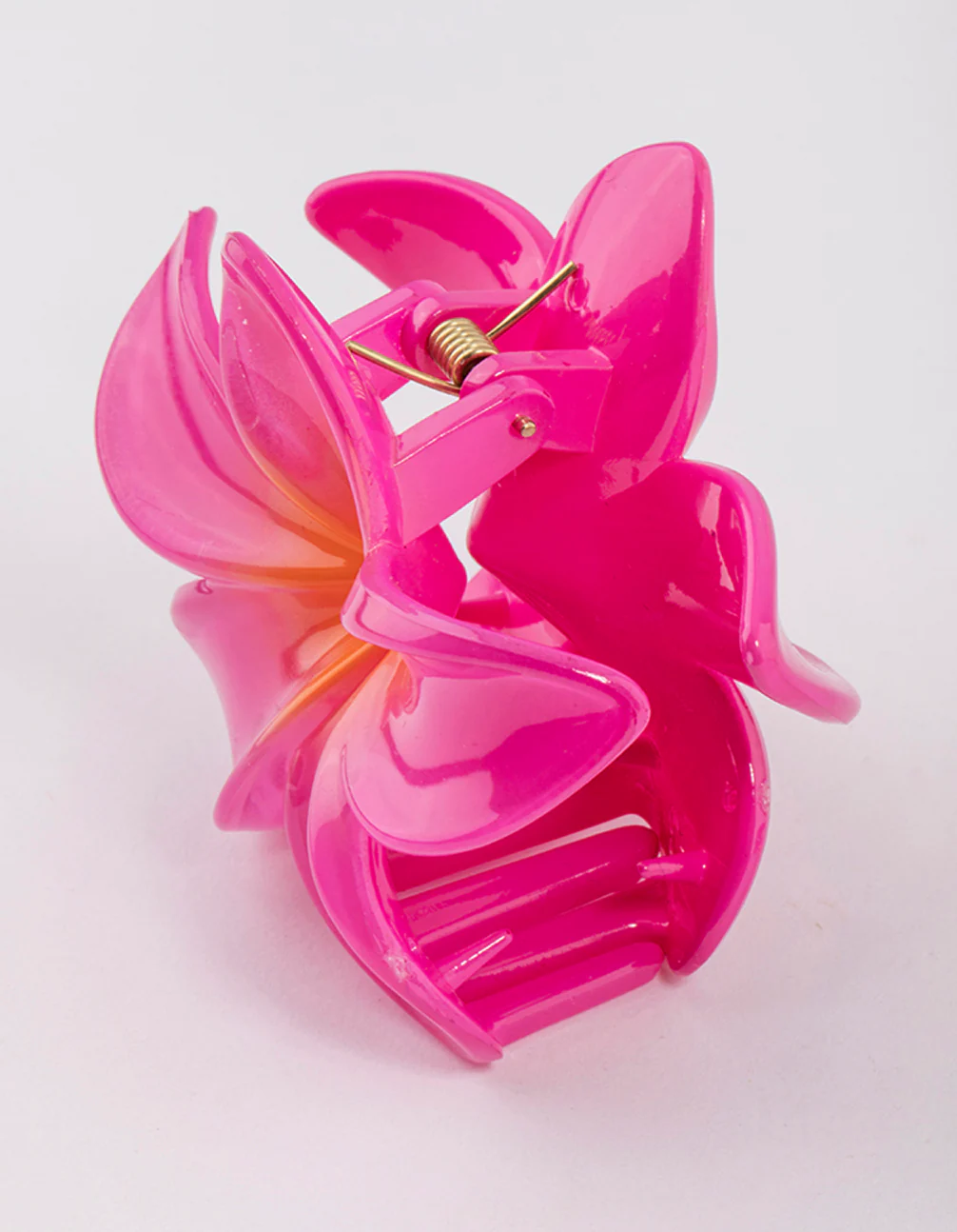 Acrylic Pink Tropical Flower Claw Clip - Image 3