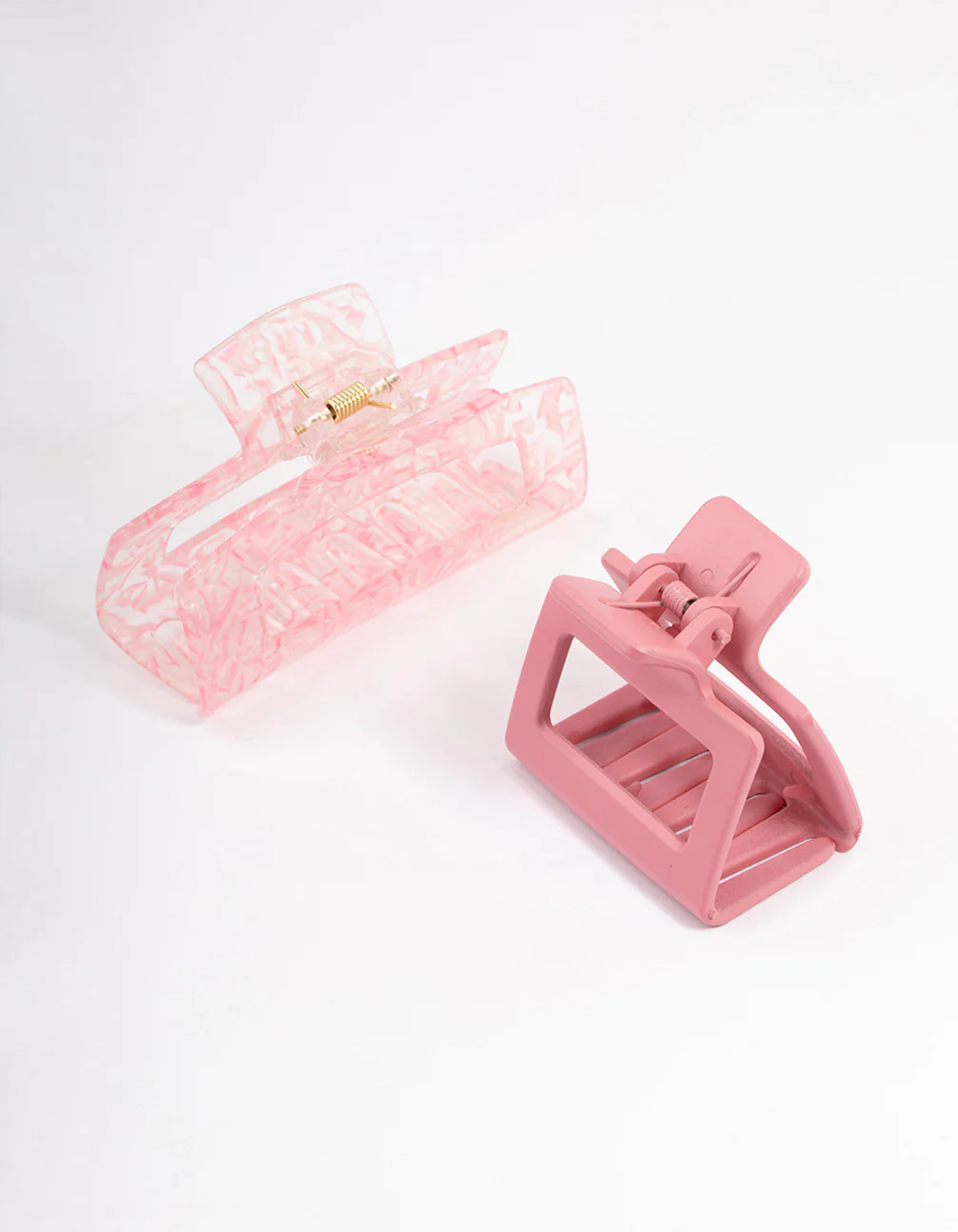 Plastic Pink Rectangle Claw Clip Pack - Image 2