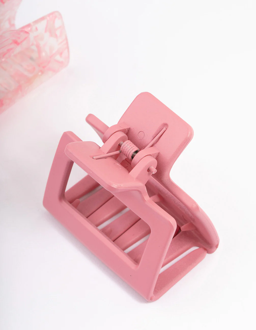 Plastic Pink Rectangle Claw Clip Pack - Image 3