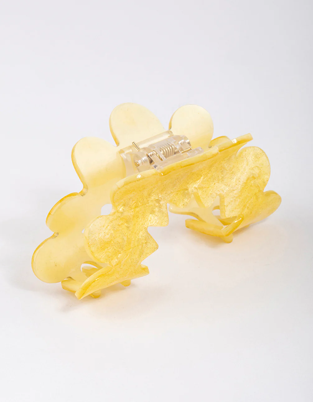 Plastic Yellow Small Curved Cut Out Claw Clip - Image 2